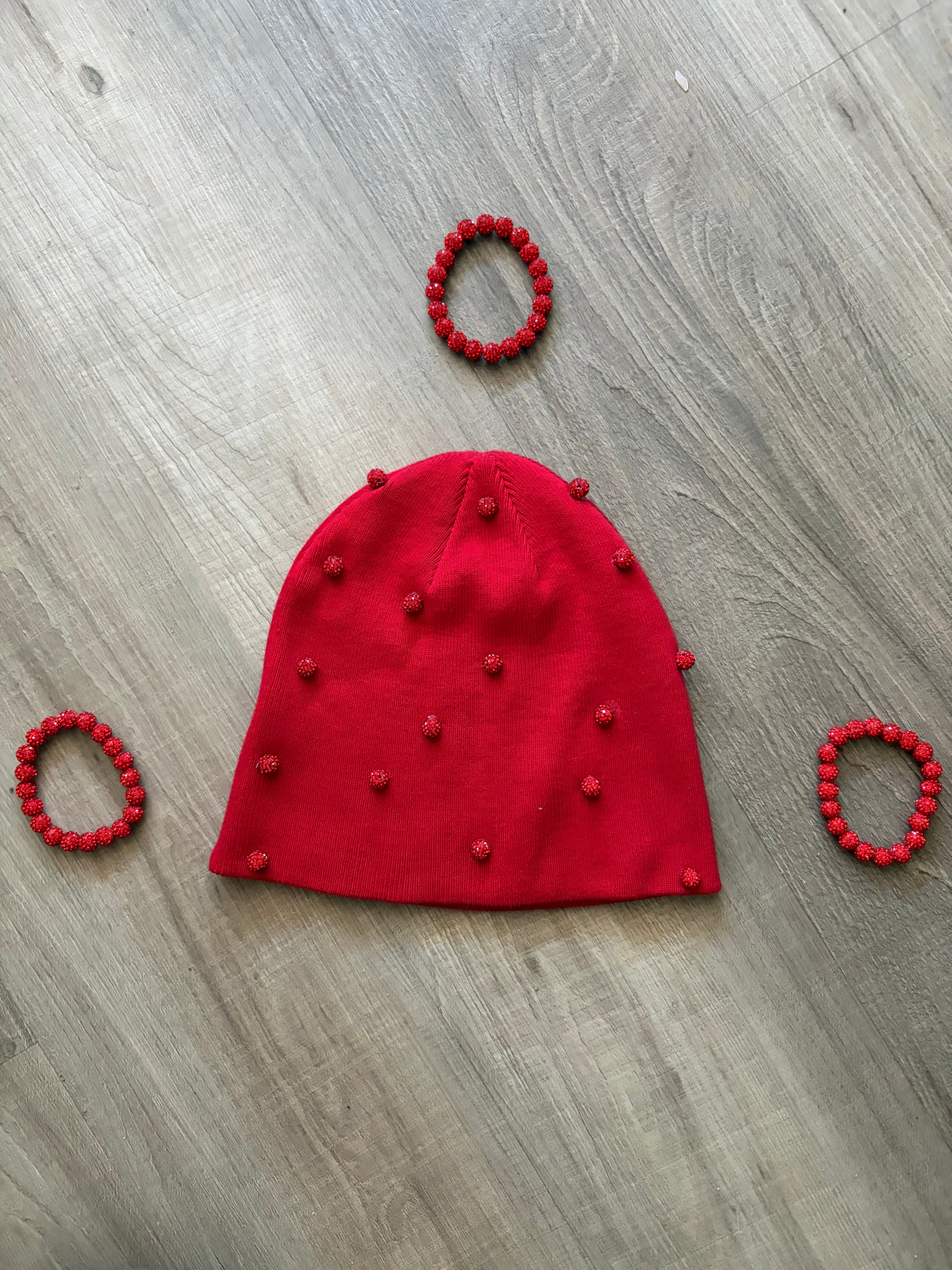 Rhinestone Pearl Beanies