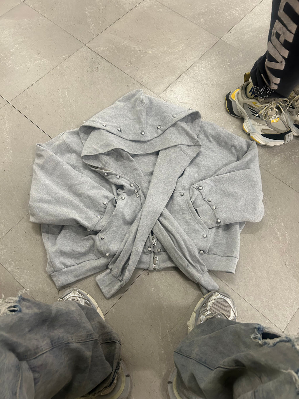 Double layer Iced Out Pearl Hoodie