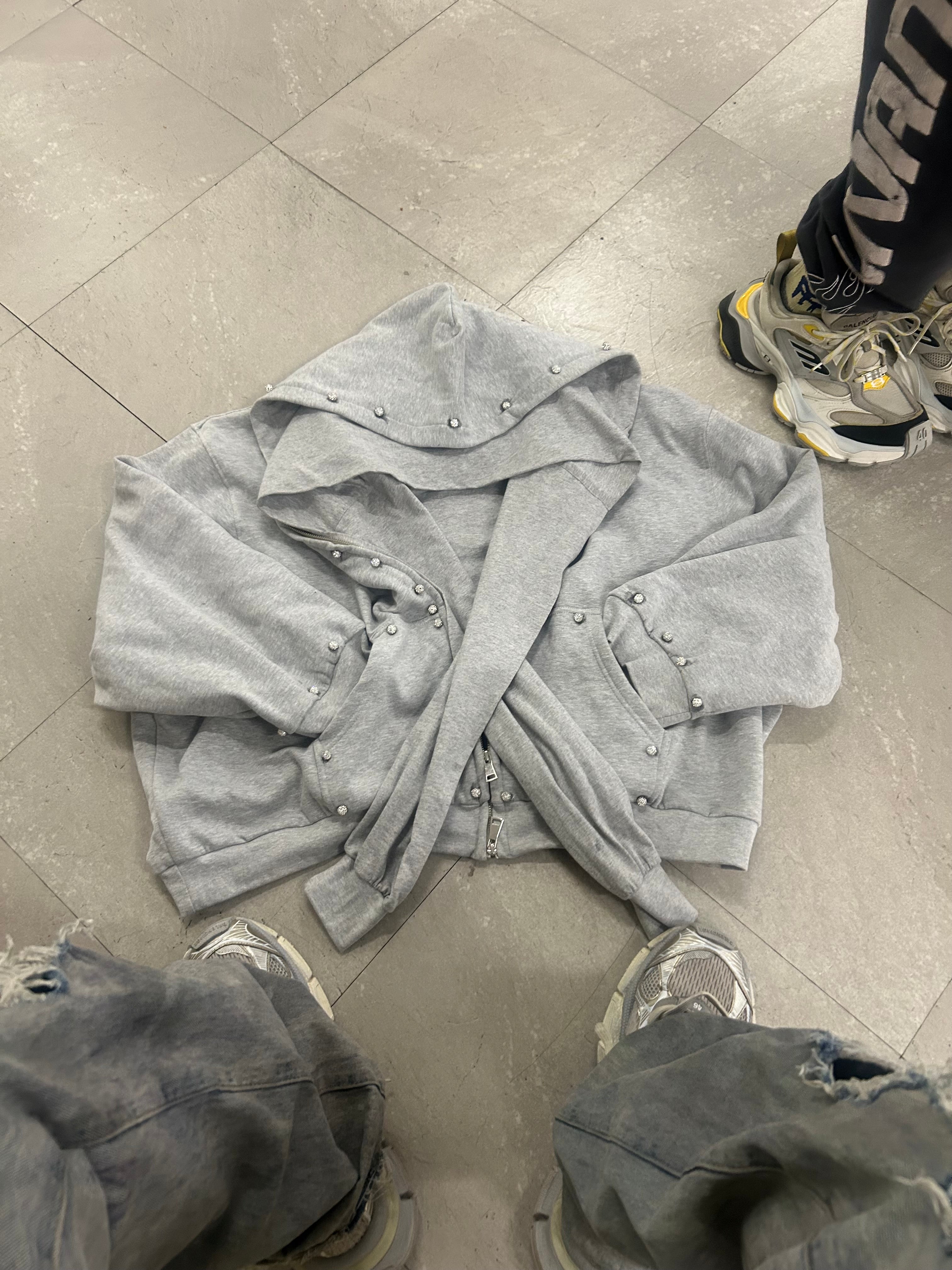 Double layer Iced Out Pearl Hoodie