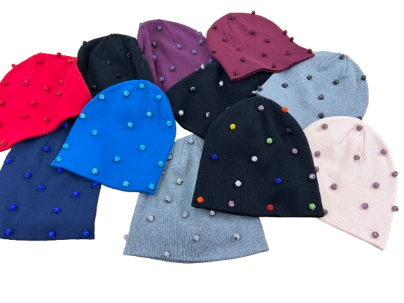 Rhinestone Pearl Beanies